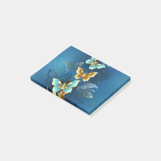 Golden butterflies post-it® notes (Schuin)