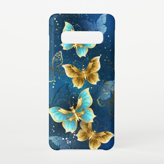 Golden butterflies samsung galaxy hoesje (Achterkant)