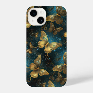 Golden Butterflies Slim Fit iPhone 14 Hoesje