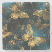 Golden Butterflies Stone Onderzetter (Voorkant)