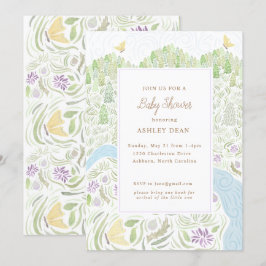 Golden Butterfly Baby shower Kaart