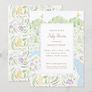 Golden Butterfly Baby shower Kaart