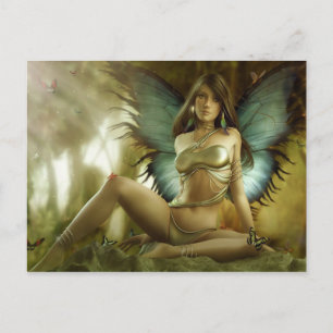 Golden Butterfly Fairy Briefkaart
