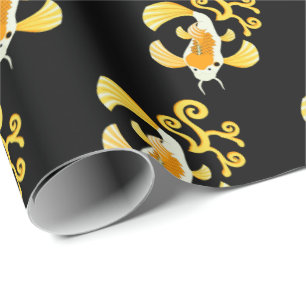 Golden Butterfly Koi Swimming Cadeaupapier