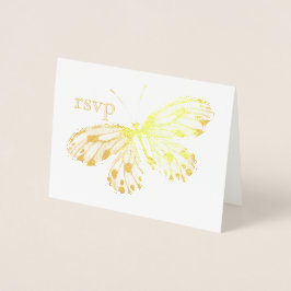 Golden Butterfly RSVP Folie Kaarten