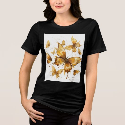 Golden Butterfly, Soft shadows of fall Tri-Blend Shirt (Voorkant)