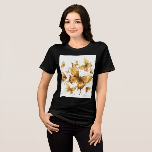 Golden Butterfly, Soft shadows of fall Tri-Blend Shirt (Voorkant volledig)