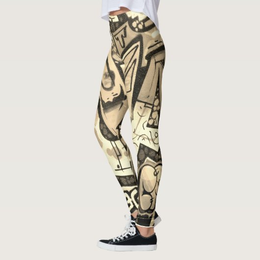 Golden Butterfly Wing Abstract Pattern Leggings (Gauche)