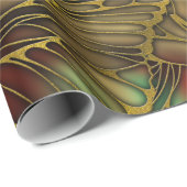 Golden Butterfly Wing Pattern Cadeaupapier (Rol Hoek)
