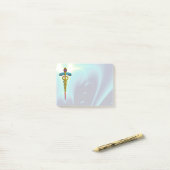 GOLDEN CADUCEUS SYMBOL MONOGRAM Blauwgroen blauw Post-it® Notes (Op bureau)