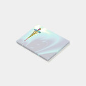 GOLDEN CADUCEUS SYMBOL MONOGRAM Blauwgroen blauw Post-it® Notes (Schuin)