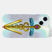 GOLDEN CADUCEUS VETERINAIR SYMBOOL Licht Blauw Bla Case-Mate iPhone Case (Achterkant (horizontaal))