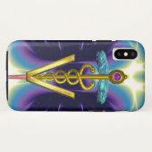 GOLDEN CADUCEUS VETERINAIR SYMBOOL / Paars blauw Case-Mate iPhone Case (Achterkant (horizontaal))