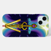 GOLDEN CADUCEUS VETERINAIR SYMBOOL / Paars blauw Case-Mate iPhone Case (Achterkant (horizontaal))