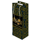 Golden Calla Lily 50th Wedding Jubileum Custom Wijn Cadeautas (Achterkant Gekanteld)