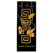 Golden Calla Lily 50th Wedding Jubileum Custom Wijn Cadeautas (Voorkant)