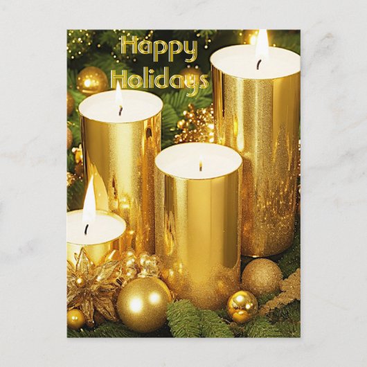 Golden Candles Kerstvakantie Briefkaart (Voorkant)