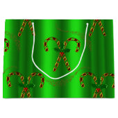 Golden Candy Canes Evergreen Elegance Kerstmis Groot Cadeauzakje (Voorkant)