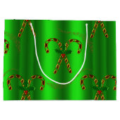 Golden Candy Canes Evergreen Elegance Kerstmis Groot Cadeauzakje (Achterkant)