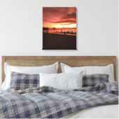 Golden Caribbean Sunset Canvas Afdrukken (Insitu (Slaapkamer))