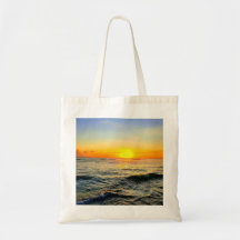 Golden Caribbean Sunset - Coastal Vibes Canvas tas