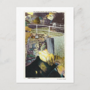 Golden Cascade en Natural Bridge Uitzicht Briefkaart