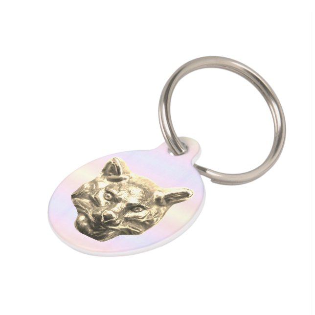 Golden Cat – goldene Katze Pastel pastellfarben Huisdierpenning (Zijkant)