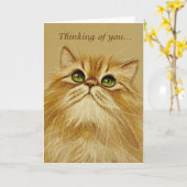 Golden Cat Penser De Vous - Carte (Fleur jaune)