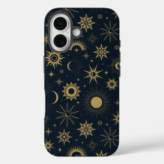 Golden Celestial Burst iPhone 16 Hoesje