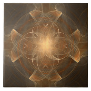 Golden Celitc Cross Pattern Ceramic Tile Tegeltje