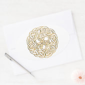Golden Celtic Knot Ovale Sticker (Envelop)