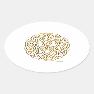 Golden Celtic Knot Ovale Sticker