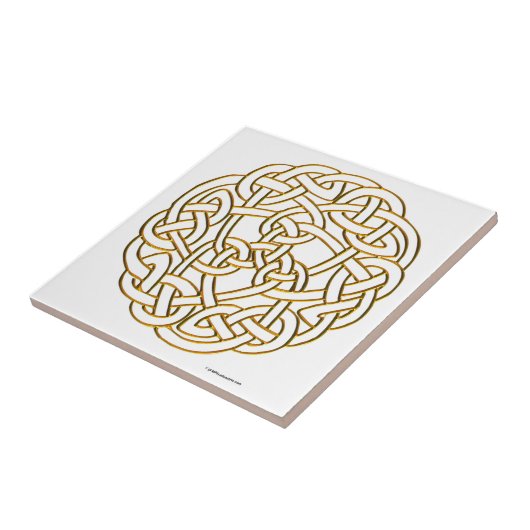 Golden Celtic Knot Tegeltje (Zijkant)