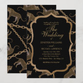 Golden chain glamour leopard cheetah kaart (Voorkant / Achterkant)