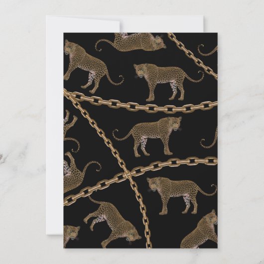Golden chain glamour leopard cheetah kaart (Achterkant)