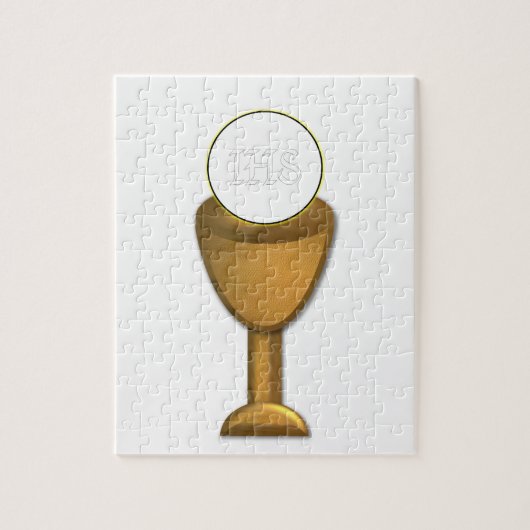 Golden Chalice en Host - Heilige Communie Legpuzzel (Verticaal)