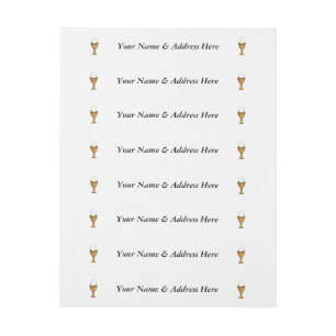 Golden Chalice en Host - Heilige Communie Omwikkelbaar Adreslabel