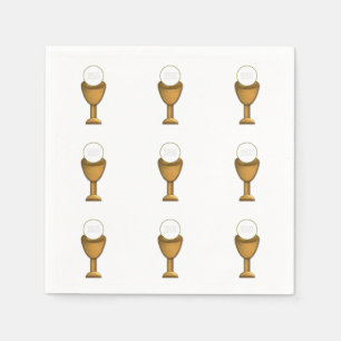 Golden Chalice en Host - Heilige Communie Servetten