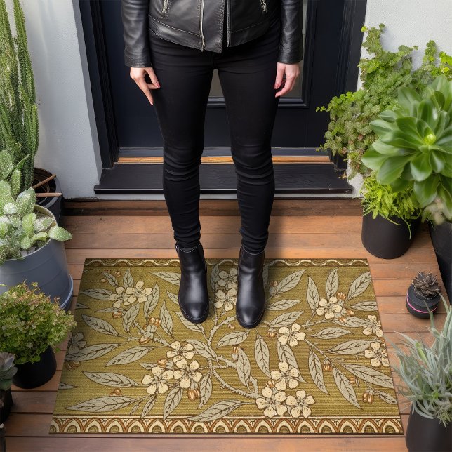 Golden Cherry Blossom Art Deco Walter Crane Deurmat (Creator heeft geüpload)