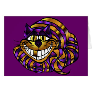 Golden Cheshire Cat Blank Card