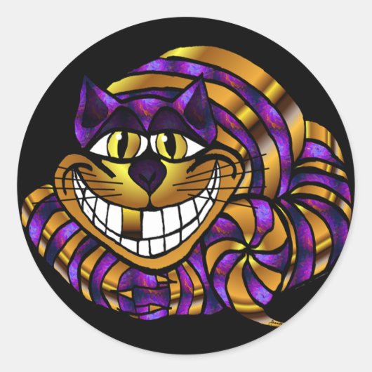 Golden Cheshire Cat Sticker (Voorkant)