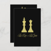 Golden Chess King & Queen Pieces for Wedding (Voorkant / Achterkant)