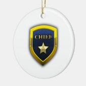Golden Chief Badge Keramisch Ornament (Links)