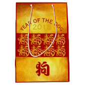 Golden Chien Année Chinoise Gold Papercut M Sac ca (Devant)