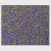 Golden Chinees Auspicious Clouds Pattern on Indigo Cadeaupapier (Vlak)
