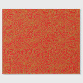 Golden Chinese Auspicious Clouds Pattern op Red Cadeaupapier (Vlak)