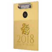 Golden Chinese Dog Papercut 2018 Monogram ClipB Klembord (Links)