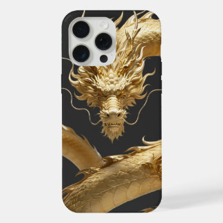 Golden Chinese Dragon Art | Mythical Creature Fant iPhone 15 Pro Max Hoesje