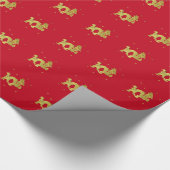 Golden Chinese Dragon Cadeaupapier (Hoek)