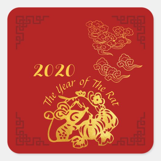 Golden Chinese Sticker snijpapier 2020 (Voorkant)